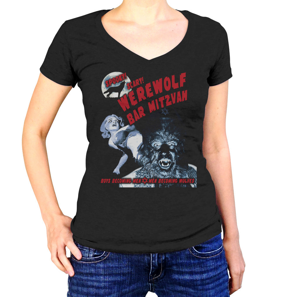 Women's Werewolf Bar Mitzvah Vneck T-Shirt - By Ex-Boyfriend
