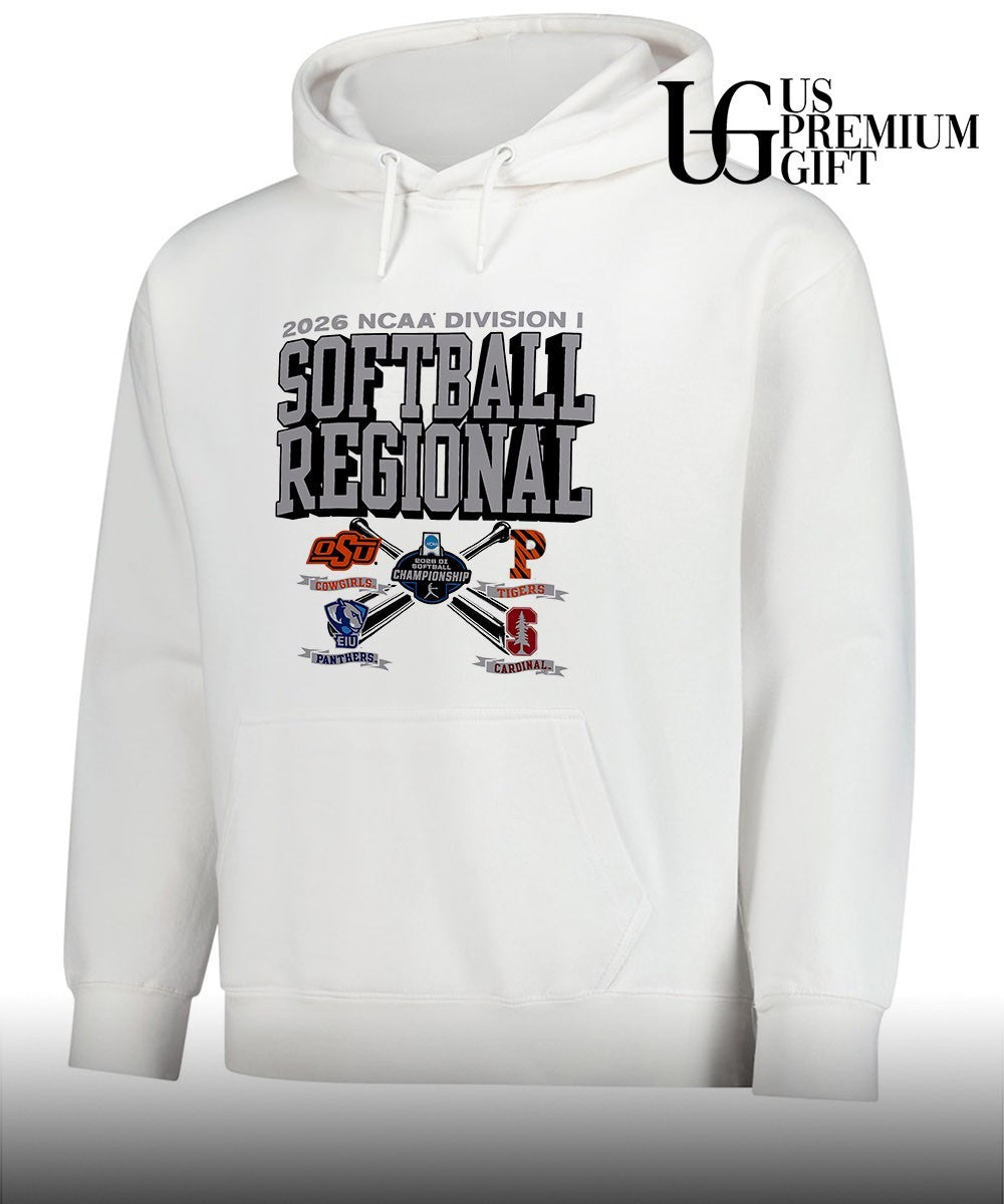 Oklahoma State University and Tigers and Panthers and Cardinal 2026 NCAA Division I Softball Regional logo shirt